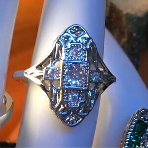 Art Deco style crystal ring sizes 6-10 gift boxed